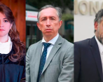 La magistrada de la Corte Suprema, Cristina Lombana; el fiscal Gabriel Jaimes; y el exembajador de Venezuela, Armando Benedetti. FOTO: Colprensa. 