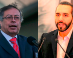 El presidente Gustavo Petro y su homólogo con El Salvador, Nayib Bukele. FOTO: CORTESÍA