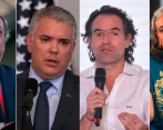El presidente Gustavo Petro, el expresidente Iván Duque, el excandidato presidencial Federico Gutiérrez y la senadora María José Pizarro. FOTOS: COLPRENSA Y CORTESÍA