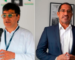 El Alto Comisionado para la Paz, Danilo Rueda, y el abogado Alex Alberto Morales, representante de Los Pachelly. 