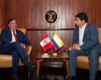 Gustavo Petro y el exmandatario Pedro Castillo en Lima, antes de la captura del peruano. FOTO; CORTESÍA