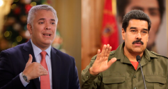 Iván Duque, presidente de Colombia y Nicolás Maduro, jefe de Estado de Venezuela. FOTOS COLPRENSA.