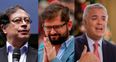 Gustavo Petro, Gabriel Boric e Iván Duque. FOTOS COLPRENSA