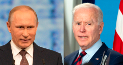 Vladimir Putin, presidente de Rusia y Joe Biden, presidente de Estados Unidos. FOTOS COLPRENSA