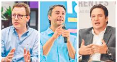 De izquierda a derecha: Alejandro Arias, Daniel Quintero y Gabriel Jaime Rico. Foto: Archivo.