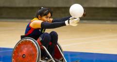 Yenny Paola Martínez, durante uno de los juegos de Colombia en la Copa América en Medellín. FOTO manuel saldarriaga