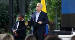 El presidente Iván Duque durante la asamblea de Proantioquia en el Jardín Botánico. FOTO: CORTESÍA
