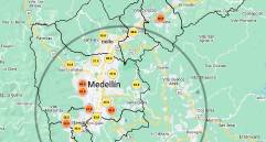 Seis estaciones de medición de calidad del aire se encuentran en color naranja este lunes. FOTO Siata
