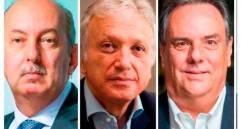 Carlos Ignacio Gallego, presidente de Nutresa; Gonzalo Pérez, presidente de Grupo Sura; y Jorge Mario Velásquez, presidente de Grupo Argos.. FOTO EL COLOMBIANO 
