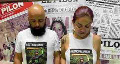 Diana Beltrán, hermana, y Julián Martínez, compañero sentimental de la ciclista. Foto: Cortesía