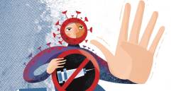 Los movimientos antivacunas tienen un nuevo impulso gracias a las redes sociales. Ilustración: Elena Ospina