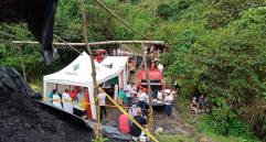 En zona rural de La Clarita de Amagá un socavón de carbón se inundó. Se reportan 4 mineros atrapados. FOTO tomada de Twitter de la ANM