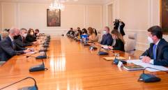 La reunión entre la delegación estadounidense, encabezada por Juan González, se realizó en la Casa de Nariño, donde lo recibió entre otros, el presidente Iván Duque. FOTO: cortesía presidencia 