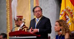 En el Congreso de los Diputados, el presidente Petro dio un discurso que se enfocó en el cambio climático. FOTO: TOMADA DE TWITTER @IreneMontero