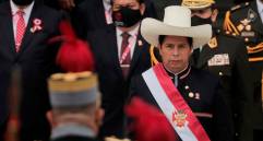 Pedro Castillo asumió la presidencia de Perú por los próximos cinco años. FOTO: GETTY IMAGES.