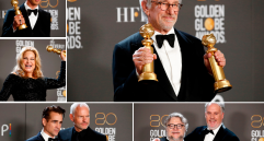 Algunos ganadores de los Globo de Oro que se realizó este martes. FOTOS: EFE