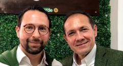 Gabriel Cifuentes, al lado del senador Antonio Sanguino, en la oficialización de sus aspiraciones a la Cámara y Senado, respectivamente. Foto: Twitter Antonio Sanguino.