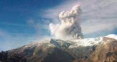 El nivel del volcán se mantiene en amarillo, según el SGC. Foto: Servicio Geológico Colombiano