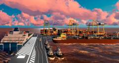 Puerto Antioquia tiene proyectado un plan de inversiones de US$350 millones para la construcción de un muelle de cinco posiciones de atraque. RENDER: CORTESÍA