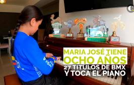 A sus ocho años ya es campeona de BMX y toca el piano