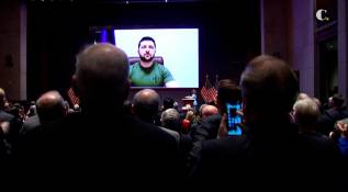 Zelenski, aplaudido por el Senado de Estados Unidos mientras continúan los bombardeos