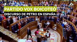 Integrantes del partido Vox boicotearon discurso de Petro en Parlamento español 