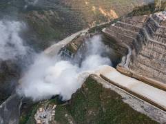El vertedero de Hidroituango es una de las obras terminadas que quedó con cobertura en la póliza contratada con la Previsora. FOTO: MANUEL SALDARRIAGA