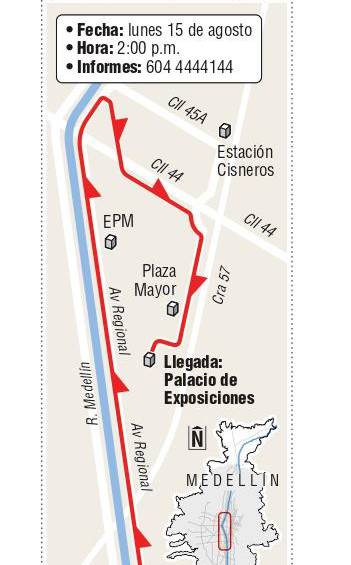 Recorrido del Desfile de Silleteros. INFOGRAFÍA EL COLOMBIANO