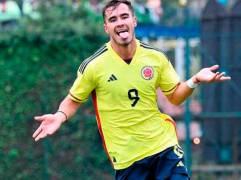 Tomás Ángel jugó varios minutos en la derrota de Colombia sub-20 ante Gales (0-2) FOTO @FCFSeleccionCol
