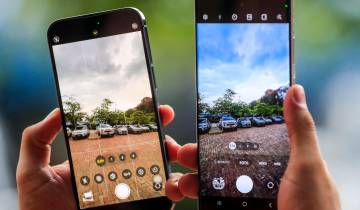 Los sistemas de cámaras del iPhone 14 Pro Max (izquierda) y el Galaxy S23 Ultra (derecha). FOTO Jaime Pérez