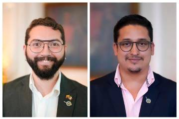 Izquierda: Moisés Ninco Daza, actual embajador de Colombia en México. Derecha: Andrés Camilo Hernández, cónsul de Colombia en México. FOTOS: PRESIDENCIA