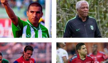 Víctor Aristizábal, Francisco “Pacho” Maturana, Óscar Pareja y Mao Molina, emblemas de Nacional y Medellín que dejaron huella durante sus carreras deportivas y que fueron protagonistas del clásico paisa, que tendrá una nueva edición este sábado. <span class=mln_uppercase_mln>FOTOS</span> <b><span class=mln_uppercase_mln>Archivo El Colombiano</span></b>