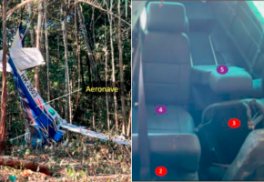 Imagenes del accidente aéreo reportado el pasado 1 de mayo. En él murieron 3 adultos y 4 niños permanecen peridos. FOTO: INFORME