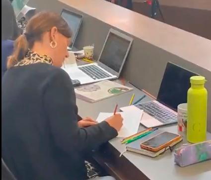 Así quedó grabada la secretaria de Medio Ambiente de Bogotá, Carolina Urrutia. FOTO: TOMADA DE VIDEO.