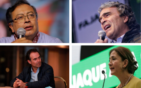 Gustavo Petro, Sergio Fajardo, Federico Gutiérrez e Íngrid Betancourt estarán en #ElDebateDeLasRegiones. FOTO: COLPRENSA. 
