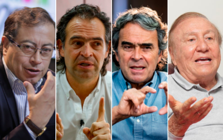 Los candidatos presidenciales Gustavo Petro, Federico Gutiérrez, Sergio Fajardo y Rodolfo Hernández. FOTO ARCHIVO