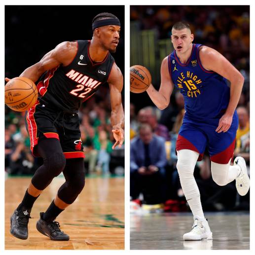 Jimmy Butler y Nikola Jokic. FOTOS GETTY
