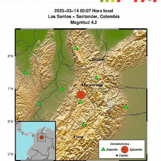 El sismo tuvo una magnitud de 4.2. FOTO CORTESÍA 