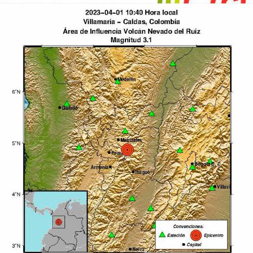 El sismo se presentó en la mañana de este sábado 1 de abril. FOTO: TOMADA DE TWITTER @sgc