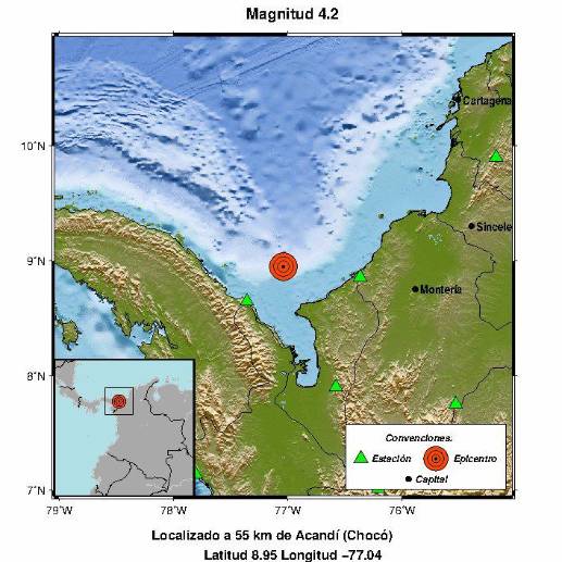 Más de 40 temblores en el mar Caribe pusieron en alerta a los habitantes de los municipios en la zona fronteriza entre Colombia y Panamá. FOTO: SGC