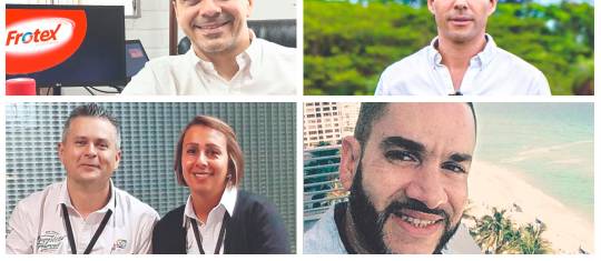 Andrés Hincapié, gerente general de Frotex; Juan Pablo Duque, cofundador y CEO de Equilibria Agro; León Ramírez, socio fundador y director operativo de Tropical Harvest; Felipe Agudelo, director de proyectos y comercial de Sinapsis Digital. FOTOS CORTESÍA