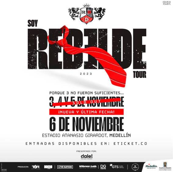 Es un hecho: RBD tendrá una cuarta fecha de conciertos en Medellín