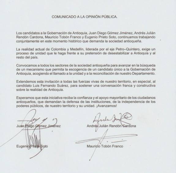 ¿Luis Pérez será la última carta de Daniel Quintero?
