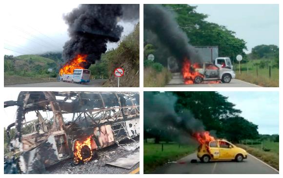 Paro armado en Antioquia deja 30 municipios afectados y 18 carros quemados