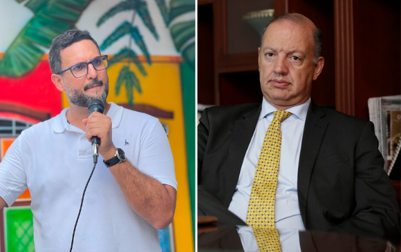 Miguel Ángel del Río, abogado de Aída Merlano (derecha) y Darío Bazzani, abogado de Alejandro Char (izquierda). FOTO: COLPRENSA y TWITTER @migueldelrioabg