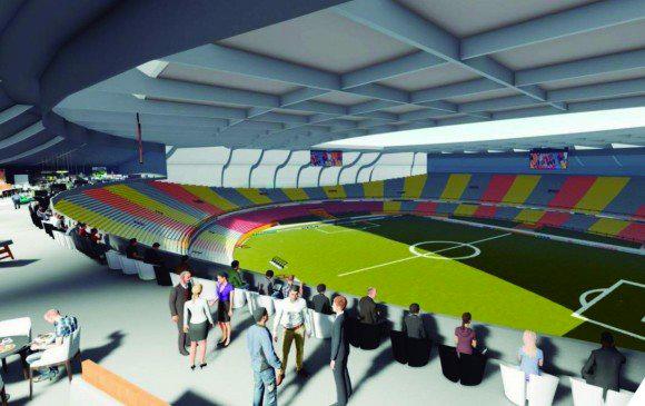 La remodelación del Atanasio incluirá el techado de todo el estadio y el mejoramiento del que hoy tiene la tribuna Occidental. La idea es darle más vida al estadio, fundado en 1953. renders: cortesía