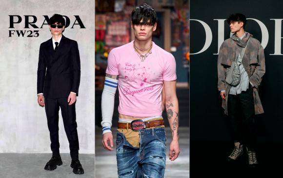 Jean Carlo León en algunos de los eventos de Prada, Dsquared2 y Dior en Europa. FOTOS Cortesía y Getty