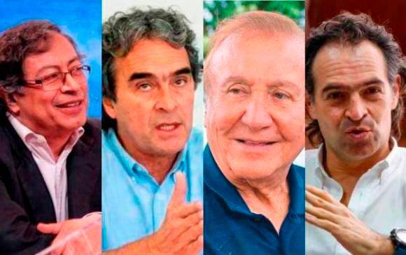 Gustavo Petro les gana a Sergio Fajardo, Rodolfo Hernández y Federico Gutiérrez en seguidores de redes sociales, pero el comportamiento en cada red varía y no siempre es un reflejo de las encuestas. FOTOS COLPRENSA Y EL COLOMBIANO
