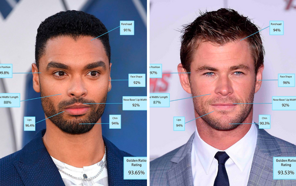 Los actores Regé-Jean Page y Chris Hemsworth son los hombres más guapos del mundo, según la escala del médico Julián de Silva. Fotos: Redes sociales