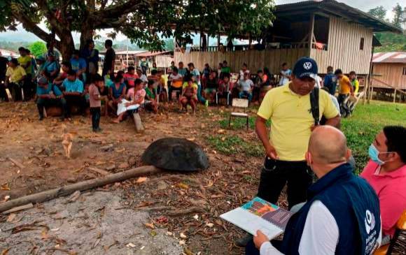 En el municipio antioqueño de Murindó murieron dos personas tras haber caído en un campo minado. Allí, hace meses un niño resultó mutilado en hechos similares. FOTO Cortesía Gobernación de Antioquia
